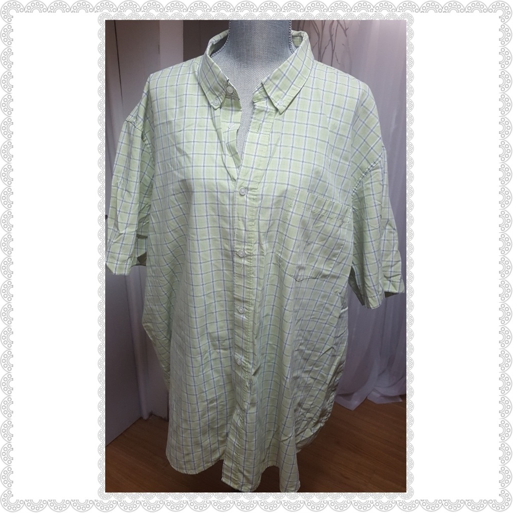 Light Green plaid Men's shirt